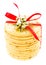 Christmas shortbread wrapped with red ribbon pastry cookies iso