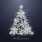 Christmas silver glittering snowflakes background