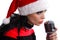 Christmas Singer with microphone