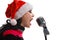 Christmas Singer with microphone