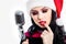 Christmas Singer with microphone