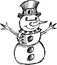 Christmas sketchy Snowman Vector