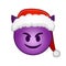 Christmas smiling face with horns Large size of yellow emoji smile