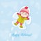 Christmas Snow Angel Baby Card