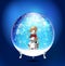 Christmas Snow globe happy frosty Snowman diamond jewel