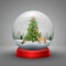 Christmas snow globe with snowfall