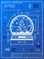 Christmas snow globe symbol as blueprint drawing