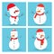 Christmas snow mans icons sets