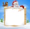 Christmas Snow Scene Santa Sign