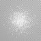 Christmas snow sparkling snowflakes glitter confetti on white transparent background. Vector winter holiday snowfall or sparkle fi