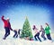 Christmas Snowball Fight Winter Friends Yuletide Concept