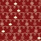 Christmas snowflake, bauble and doodle loop vector seamless pattern background. Red white backdrop geometric with