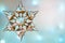 Christmas snowflake crystal blue abstract background