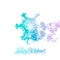 Christmas snowflake with double exposure effect adding falling snow