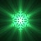 Christmas snowflake green light flare