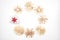 Christmas Snowflake Star Straw Hanging Decoration, Xmas Tree Hang Toy Set Isolated over White