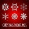 Christmas Snowflakes with Red Background