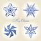 Christmas snowflakes vintage decor blue