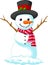 Christmas Snowman cartoon wearing a Hat and red scarf