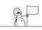 Christmas snowman character flag cartoon