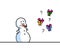 Christmas snowman character gift selection cartoon