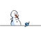 Christmas snowman character sadness broken ball cartoon