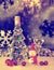 Christmas snowman, Christmas toys, alcohol, retro, old style,