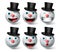 Christmas snowman emoji vector set. Emojis smiley snow man wearing black hat icon collection