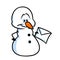 Christmas snowman letter cartoon