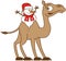 Christmas snowman melting on a camel\'s back
