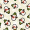 Christmas snowman patch icon pattern background