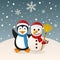 Christmas Snowman and Penguin