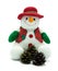 Christmas snowman with pine cones.