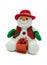 Christmas snowman with present.