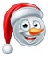 Christmas Snowman Santa Hat Emoji