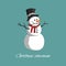 Christmas snowman in a top hat, scarf and with a pipe