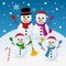 Christmas Snowmen Family