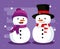 Christmas snowmen with hat and scarf to celebrate