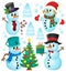 Christmas snowmen theme collection 1