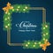 Christmas social media banner with realistic pine leaves. Xmas banner with white-golden balls. Christmas banner with golden