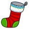 Christmas sock cartoon.