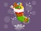 Christmas sock full of gifts inside. Vector clipart illustration for stockings or socks collection. Celebration event for Birthday