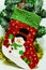 Christmas sock for Santa gifts. Holidays symbol stocking. Christmas holidays concept