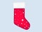 Christmas sock with snowflakes. Festive realistic sock icon with gradient. Vector