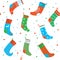 Christmas socks seamless pattern, funny design