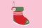 Christmas Socks Vector Illustration with Snowman Doll