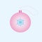 Christmas soft pink balloon with a snowflake