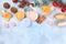 Christmas spa and wellness composition with creams, fir branches, cinnamon, aromatherapy and winter skincare, lifestyle concept,