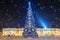 Christmas in St. Petersburg. Festively decorated Palace Square i