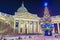 Christmas in St. Petersburg. Kazan Cathedral in spb.napis in Russian: with the New Year and Christmas Christ